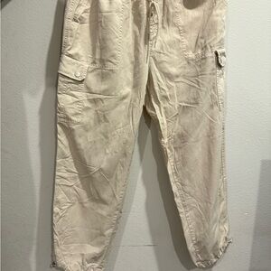 Women Cream Cargo Pants